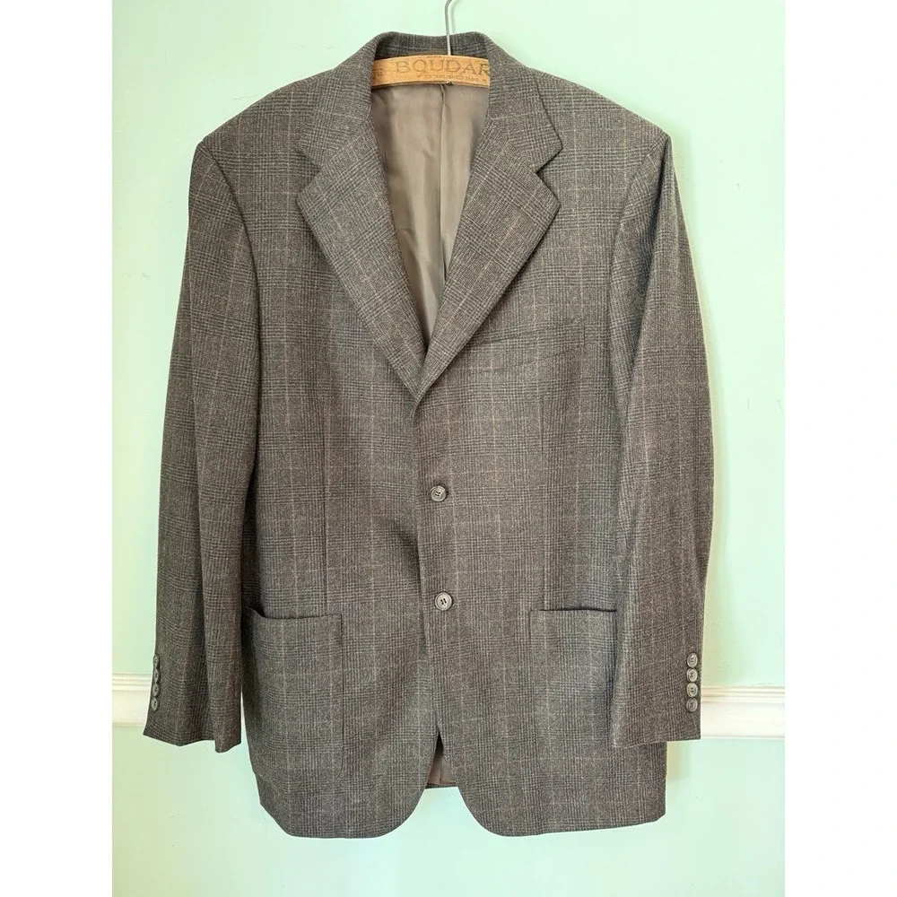 GIANLUCA ISAIA Napoli‎  Multi-color 2 Btn Wool Sport Coat 42 Cashmere Wool